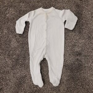 Ralph Lauren Baby White Footed Pajamas Sleepsuit Romper 6M Embroidered Pony